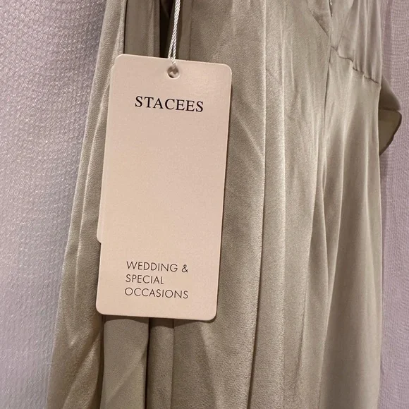 Satin Sage Green Bridesmaid Dress - Picture 7 of 7